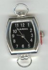 1 29x22mm Watch Face Two Loop Rectangle Silver Tone with Black Face